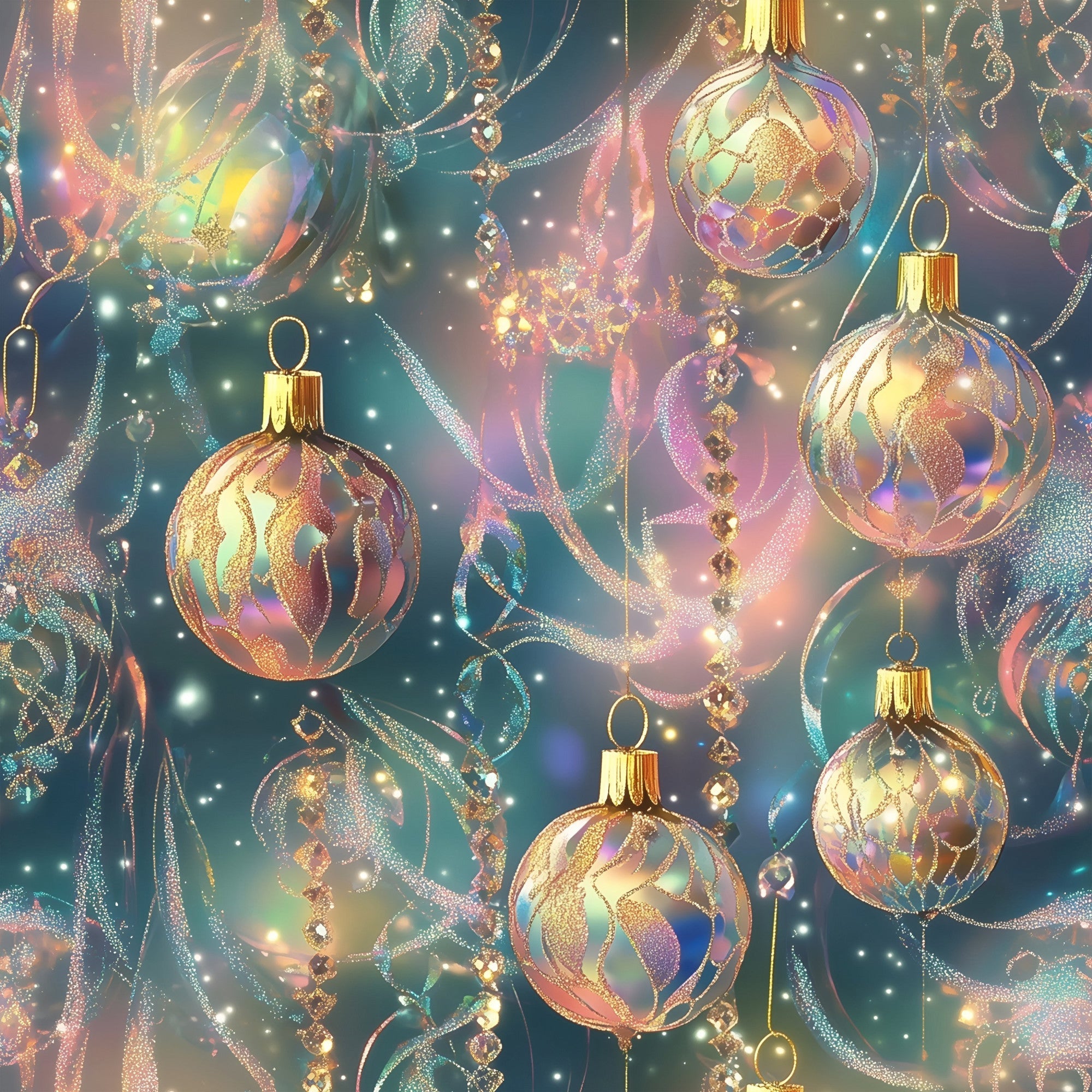 Celestial Christmas Ornaments Pattern 3 Minky Fabric