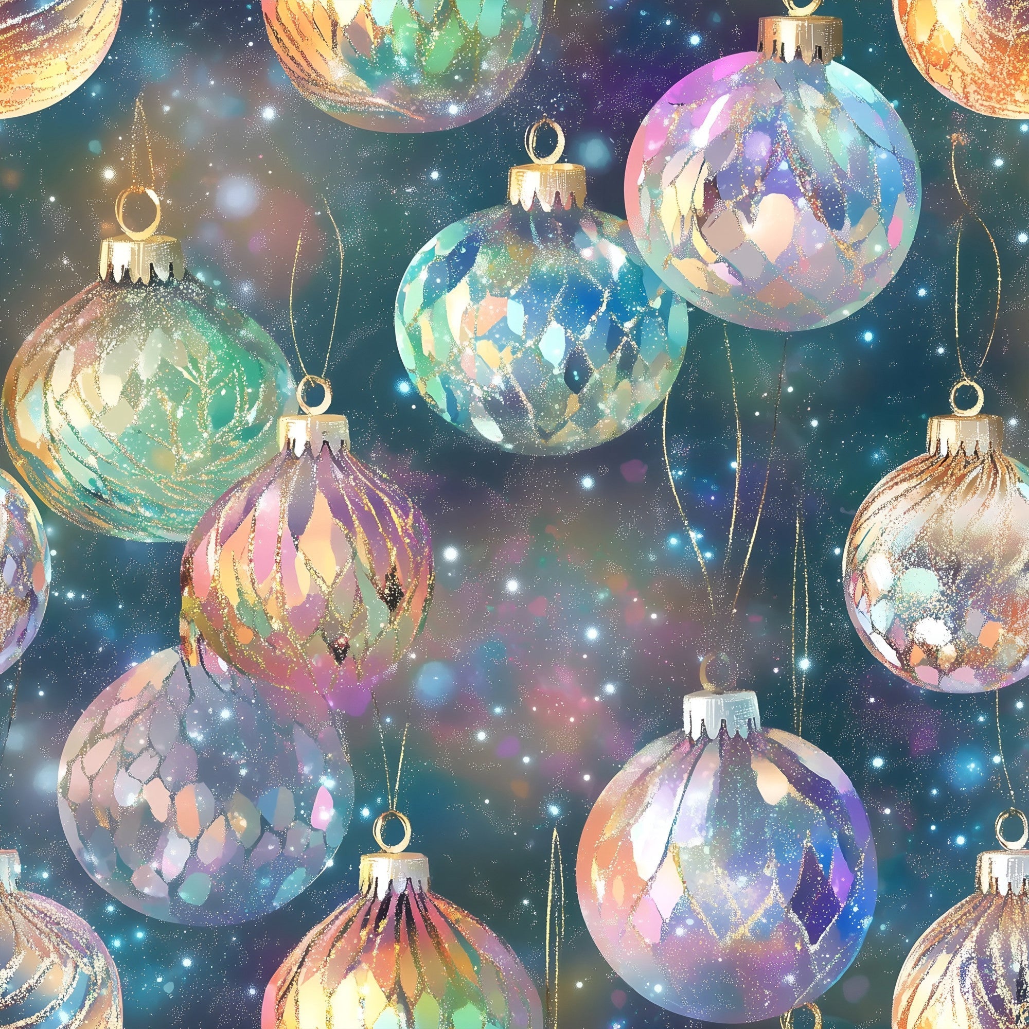 Celestial Christmas Ornaments Pattern 5 Minky Fabric