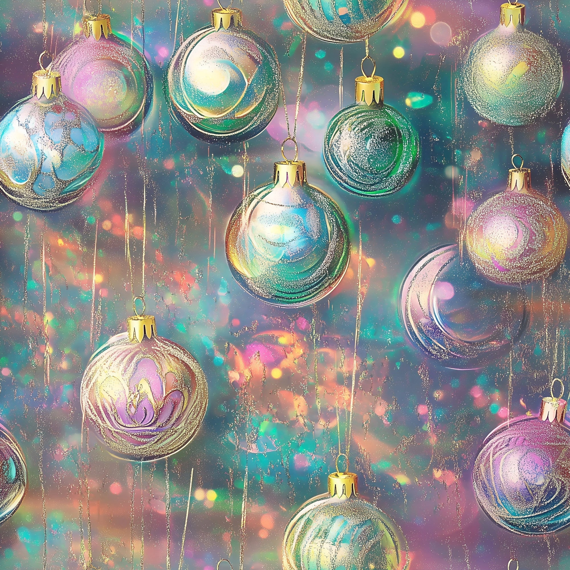 Celestial Christmas Ornaments Pattern 7 Minky Fabric