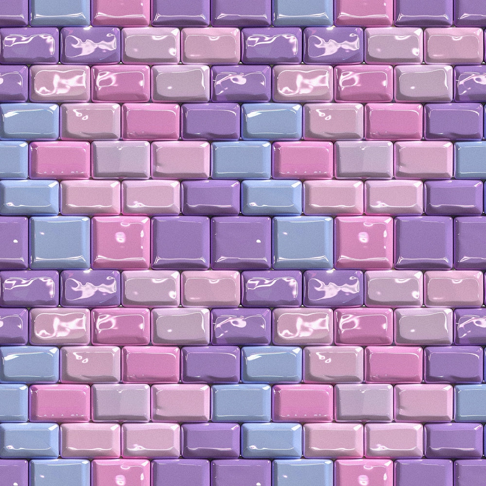 purple, pink, lavender, periwinkle, brick pattern, geometric design, pastel colors,, fabric panel, whimsical style, dreamy aesthetic, rectangular blocks, soft palette, crafting material, sewing fabric, patchwork design, fantasy colors, artistic pattern, textile design, magical theme