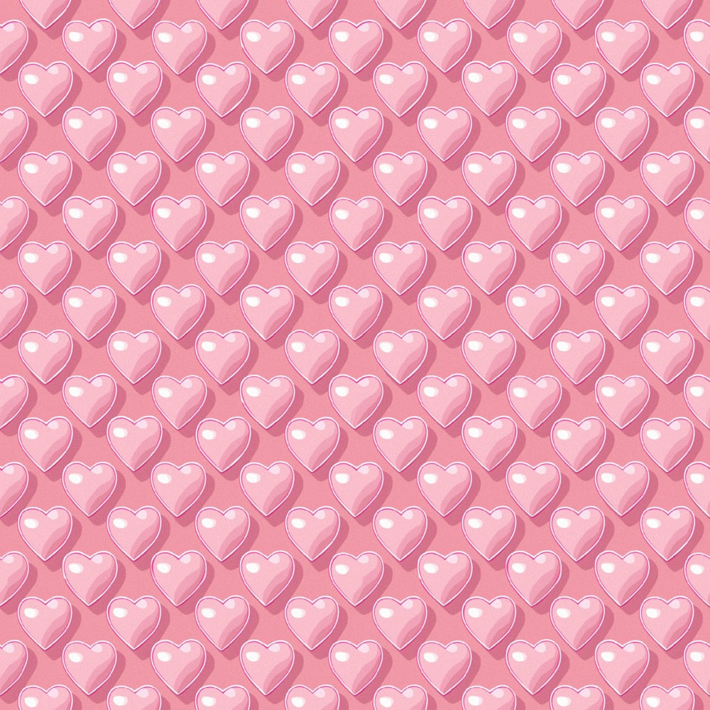 pink hearts, coral pink, rose pink, glossy hearts, heart pattern, repeating pattern, romantic motif, valentine's theme, love symbols,, fabric panel, heart shapes, dimensional hearts, shiny finish, all-over pattern, seamless design, feminine colors, craft fabric, sewing material