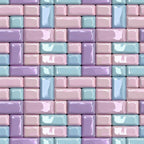 pastel colors, pink blocks, purple blocks, blue blocks, mint green, geometric pattern, brick layout,, fabric panel, glossy finish, rectangular shapes, soft pastels, lavender, baby blue, rose pink, seamless repeat, modern geometric, building blocks, tessellation, crafting fabric