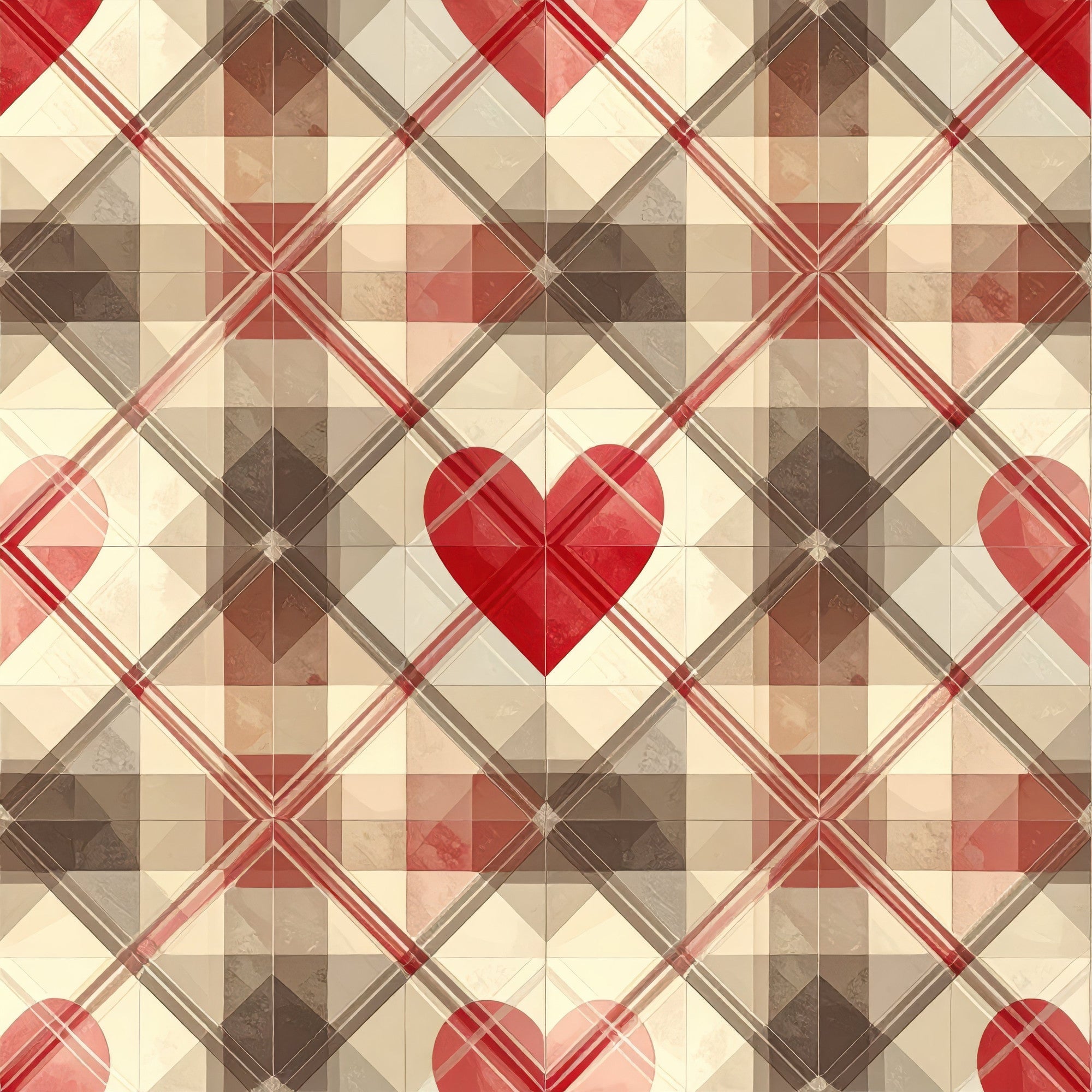 Charming Heart Pattern 10 Minky Fabric