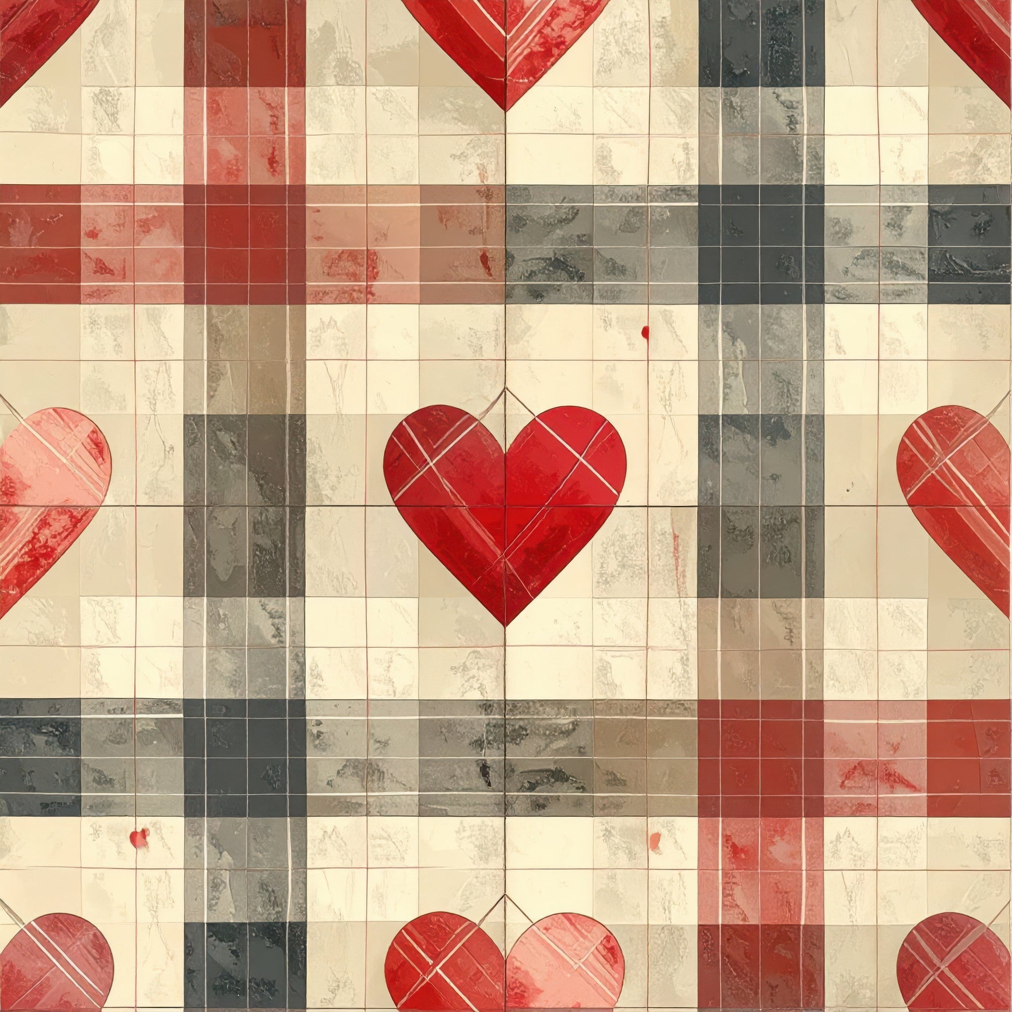 Charming Heart Pattern 12 Minky Fabric