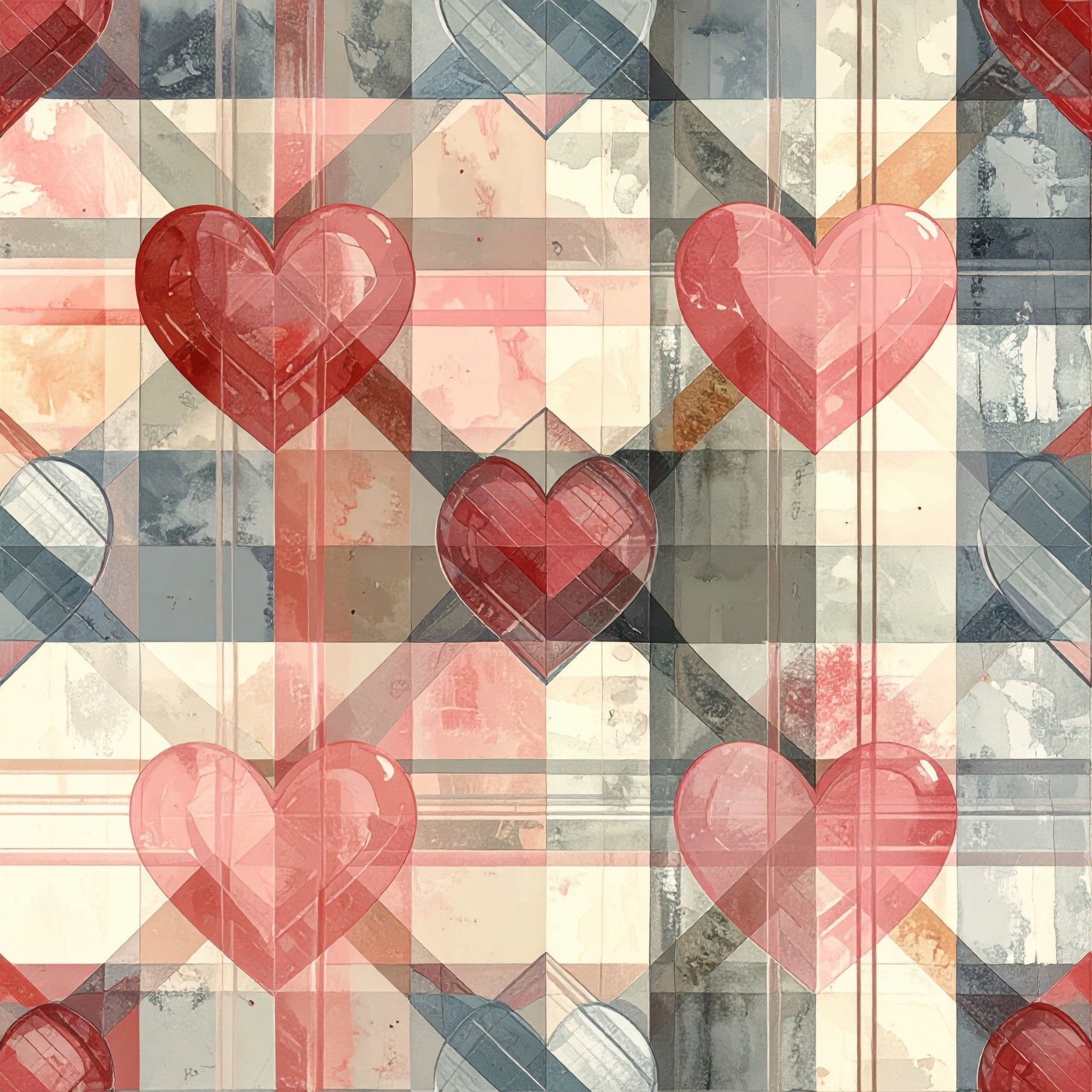 Charming Heart Pattern 4 Minky Fabric