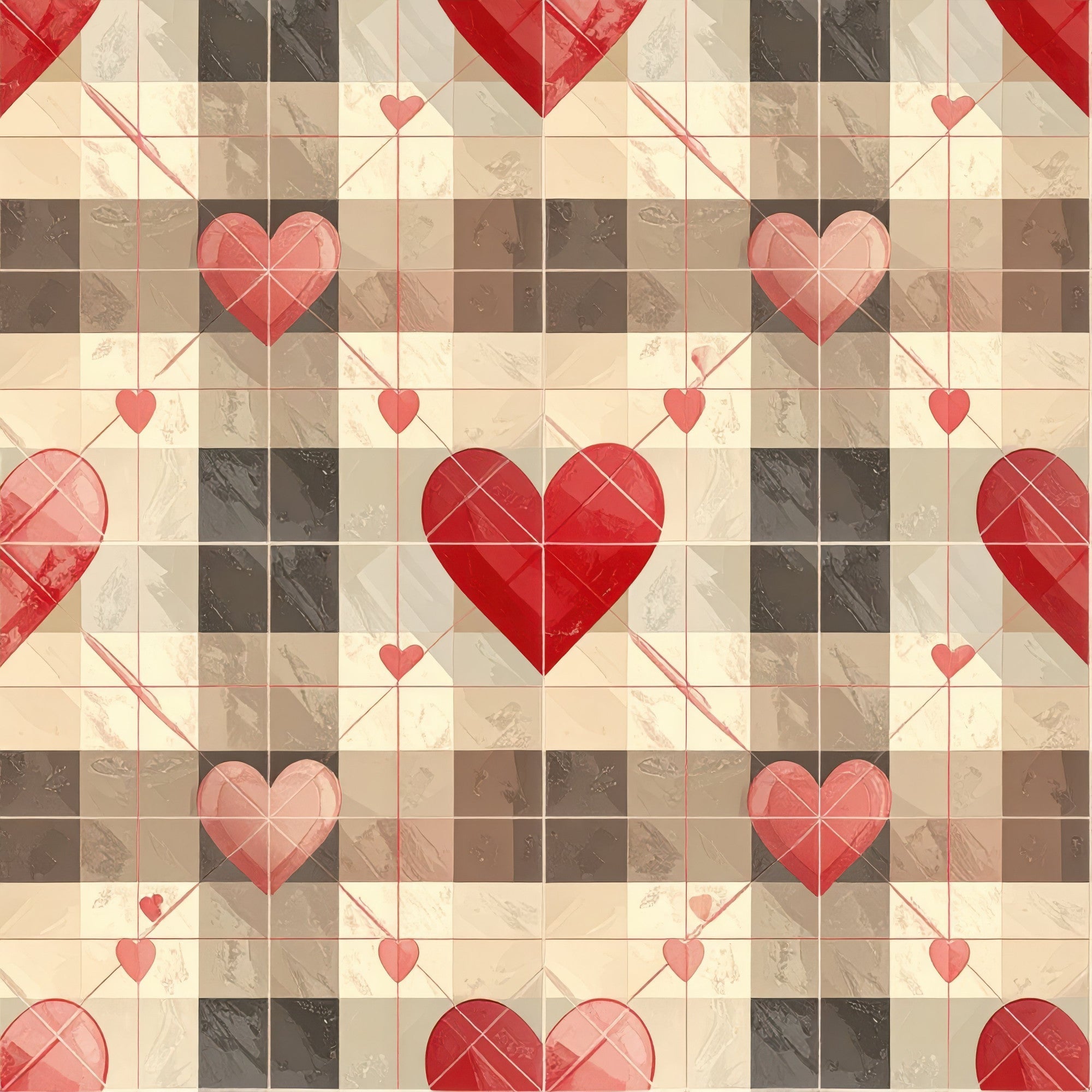 Charming Heart Pattern 5 Minky Fabric