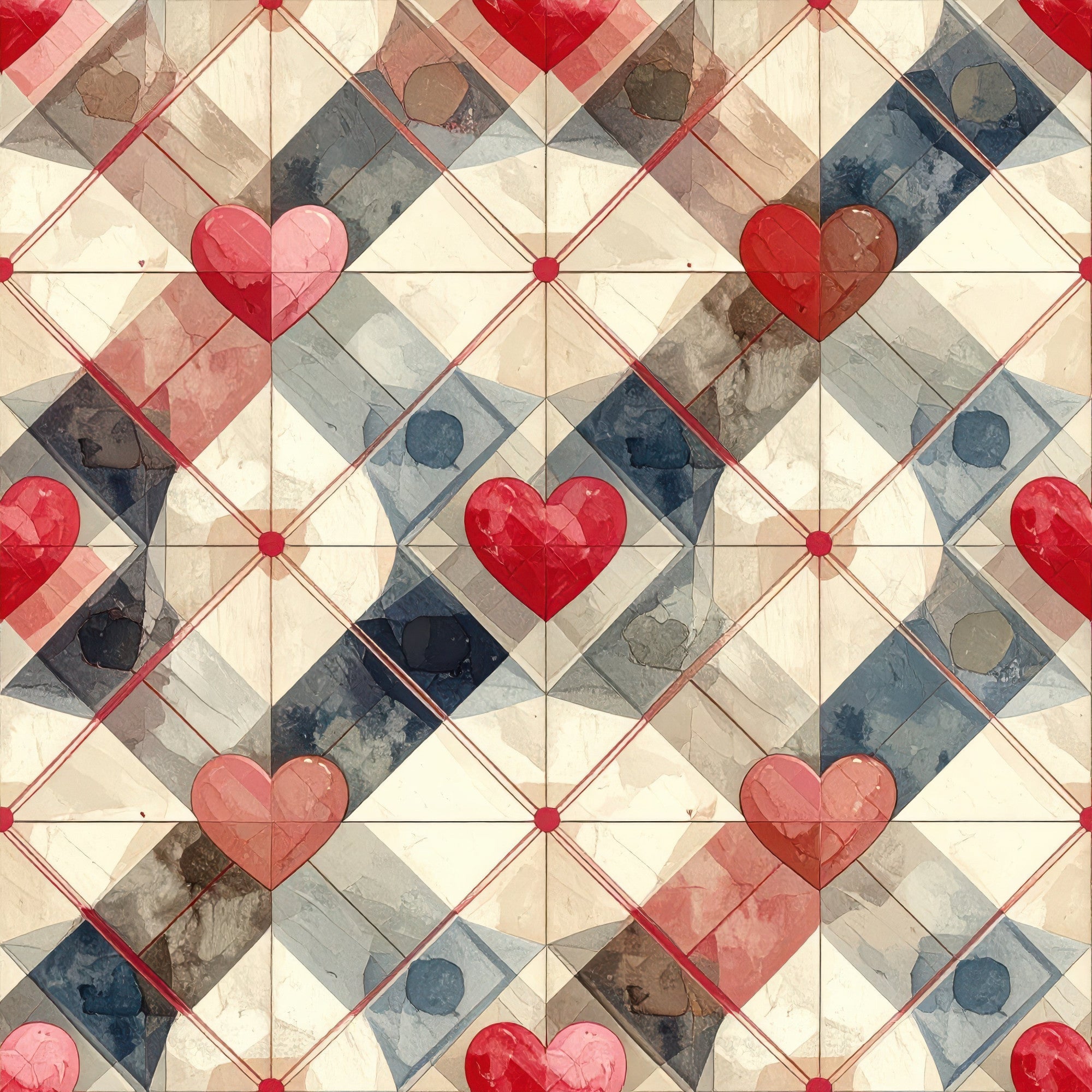 Charming Heart Pattern 6 Minky Fabric