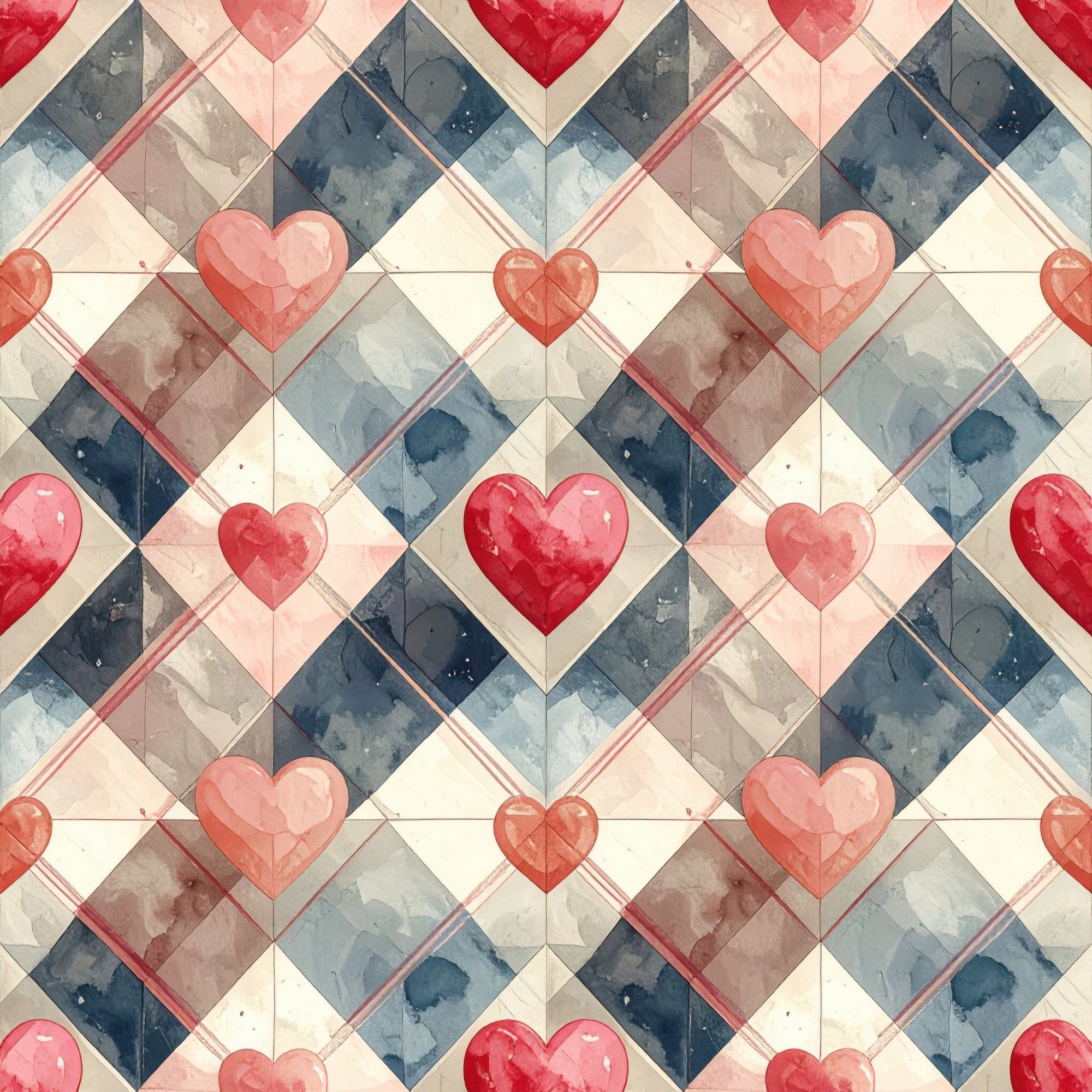 Charming Heart Pattern 8 Minky Fabric