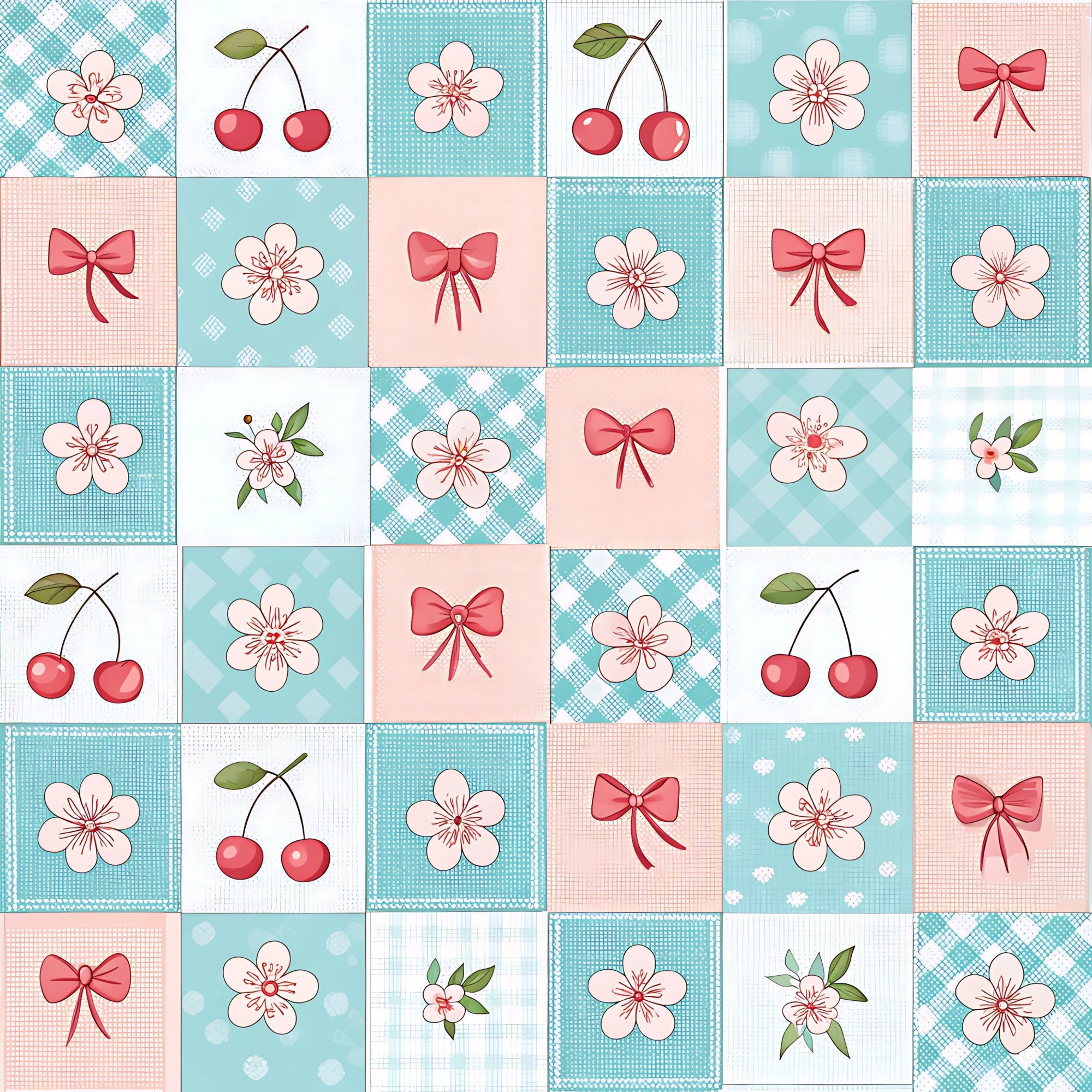 Ribbon Orchard Pattern 1 Minky Fabric