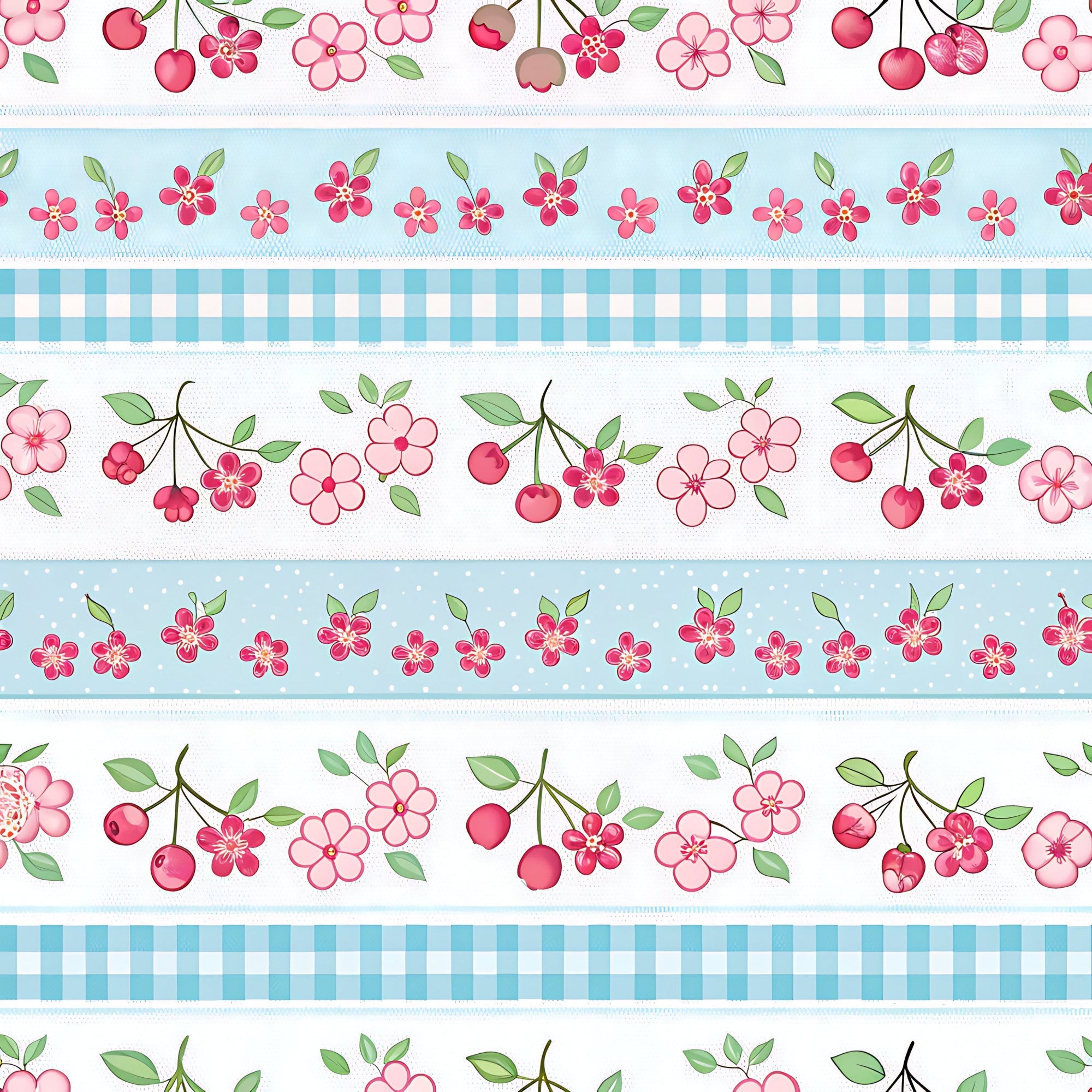 Ribbon Orchard Pattern 12 Minky Fabric