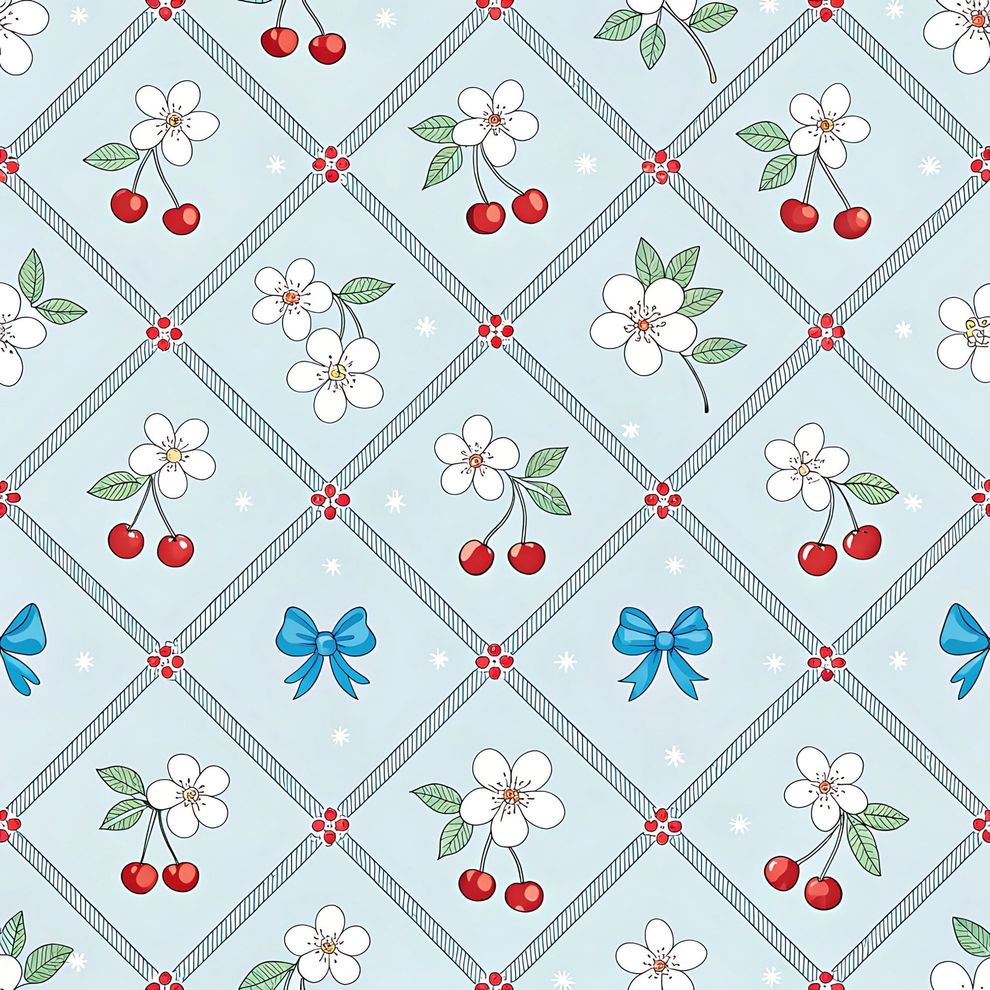 Ribbon Orchard Pattern 16 Minky Fabric