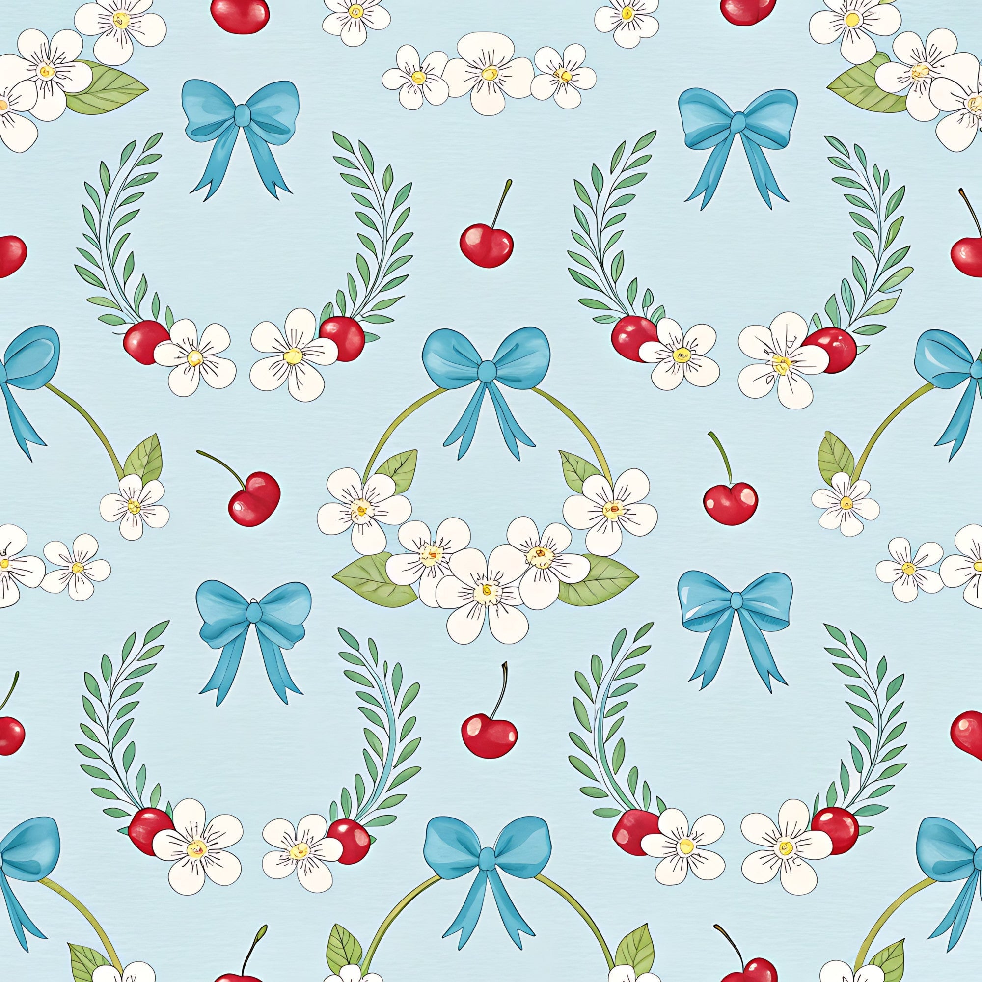 Ribbon Orchard Pattern 3 Minky Fabric