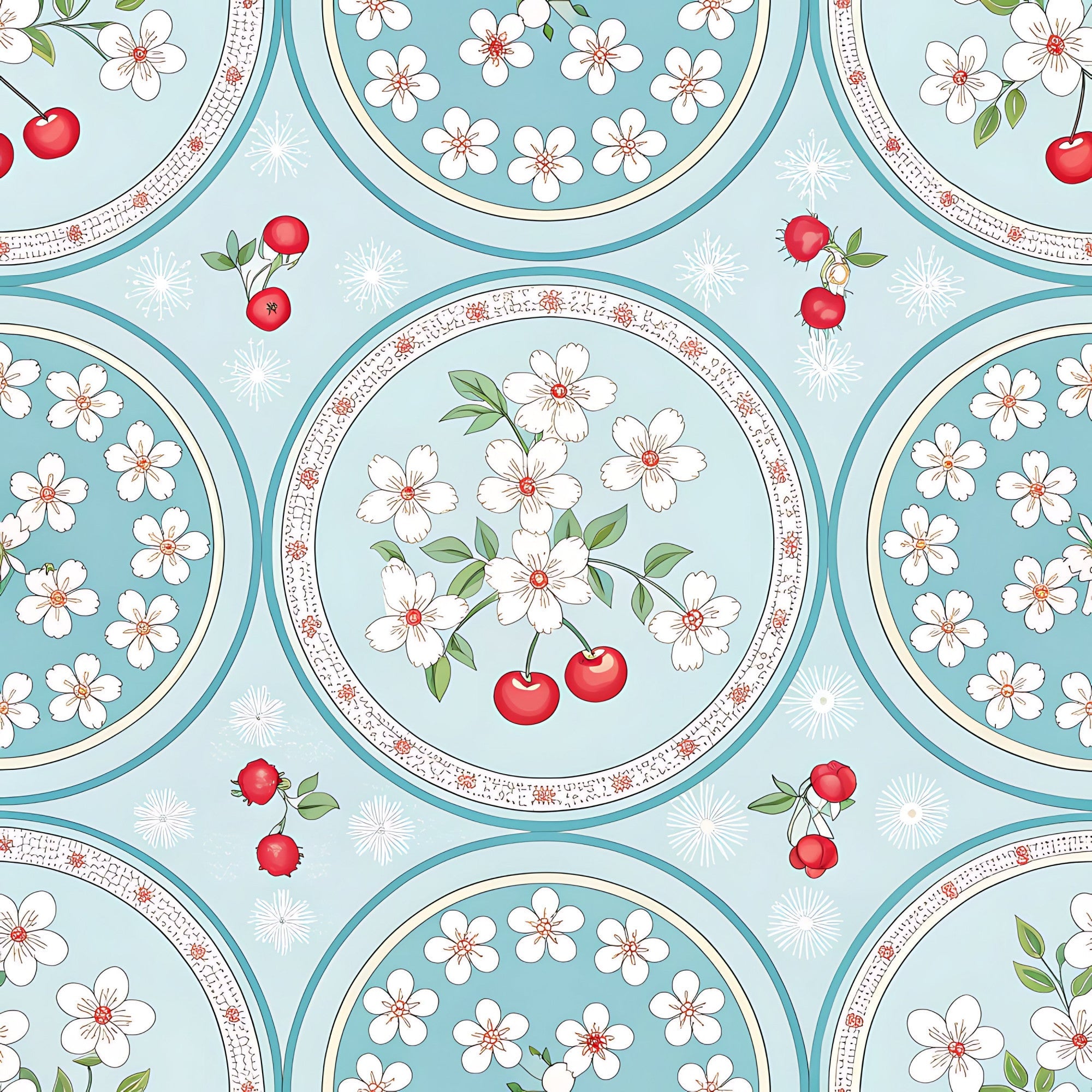 Ribbon Orchard Pattern 4 Minky Fabric