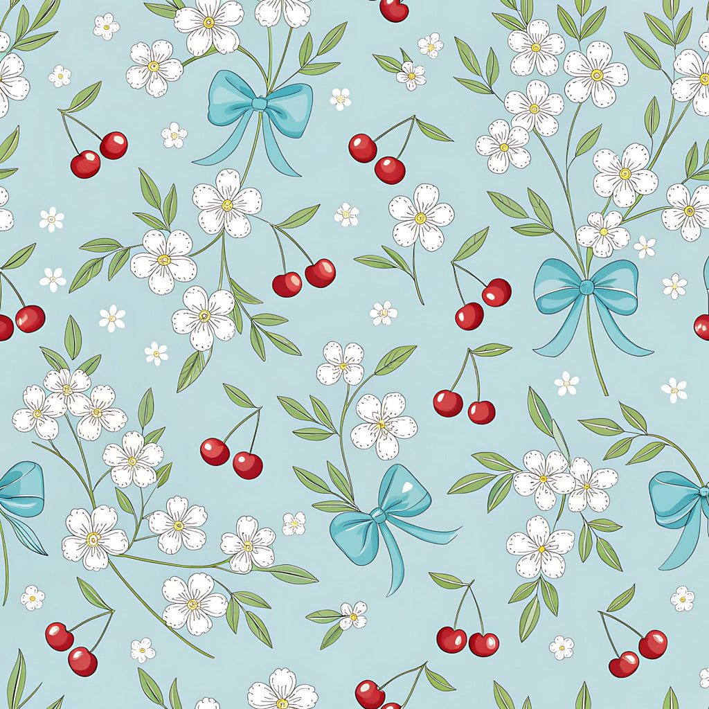 Ribbon Orchard Pattern 5 Minky Fabric