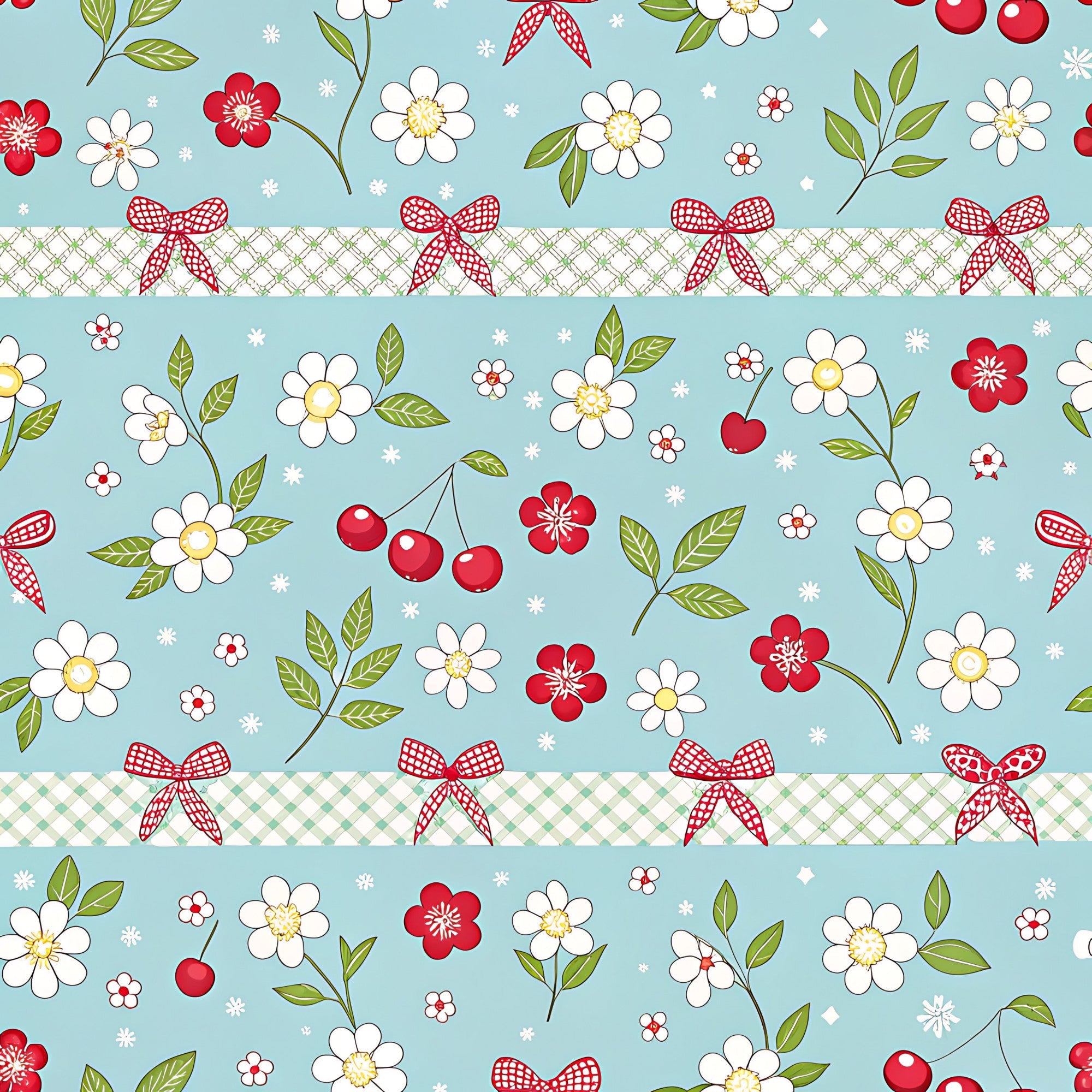 Ribbon Orchard Pattern 9 Minky Fabric