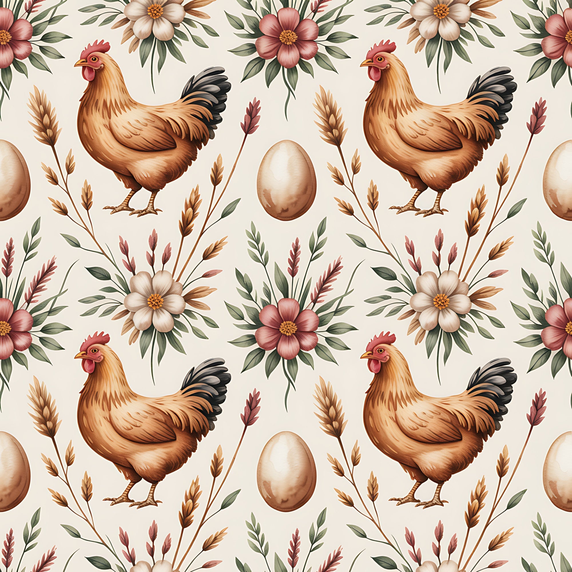 Nesting Hens Pattern 10 Minky Fabric