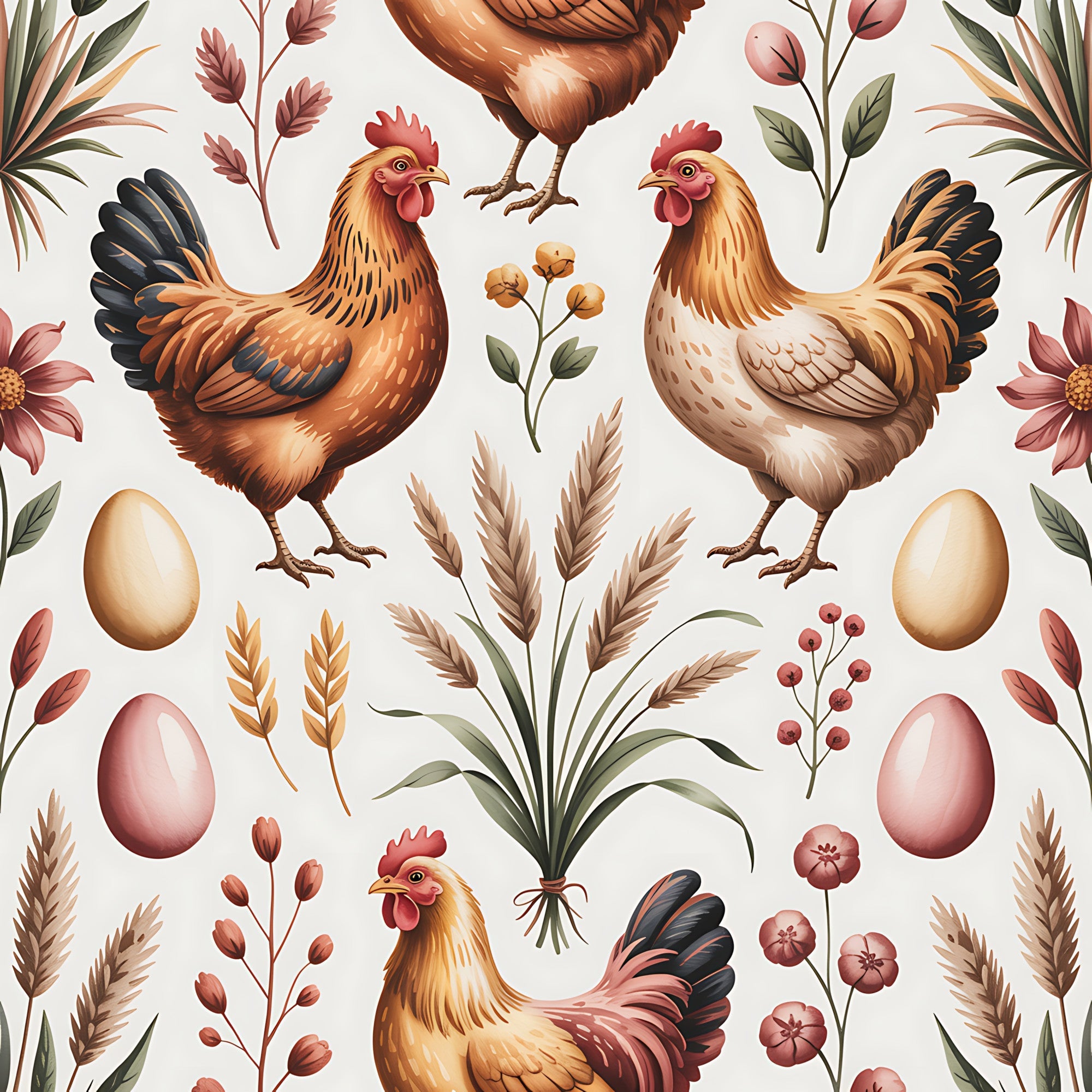 Nesting Hens Pattern 11 Minky Fabric