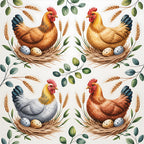 Nesting Hens Pattern 24 Minky Fabric