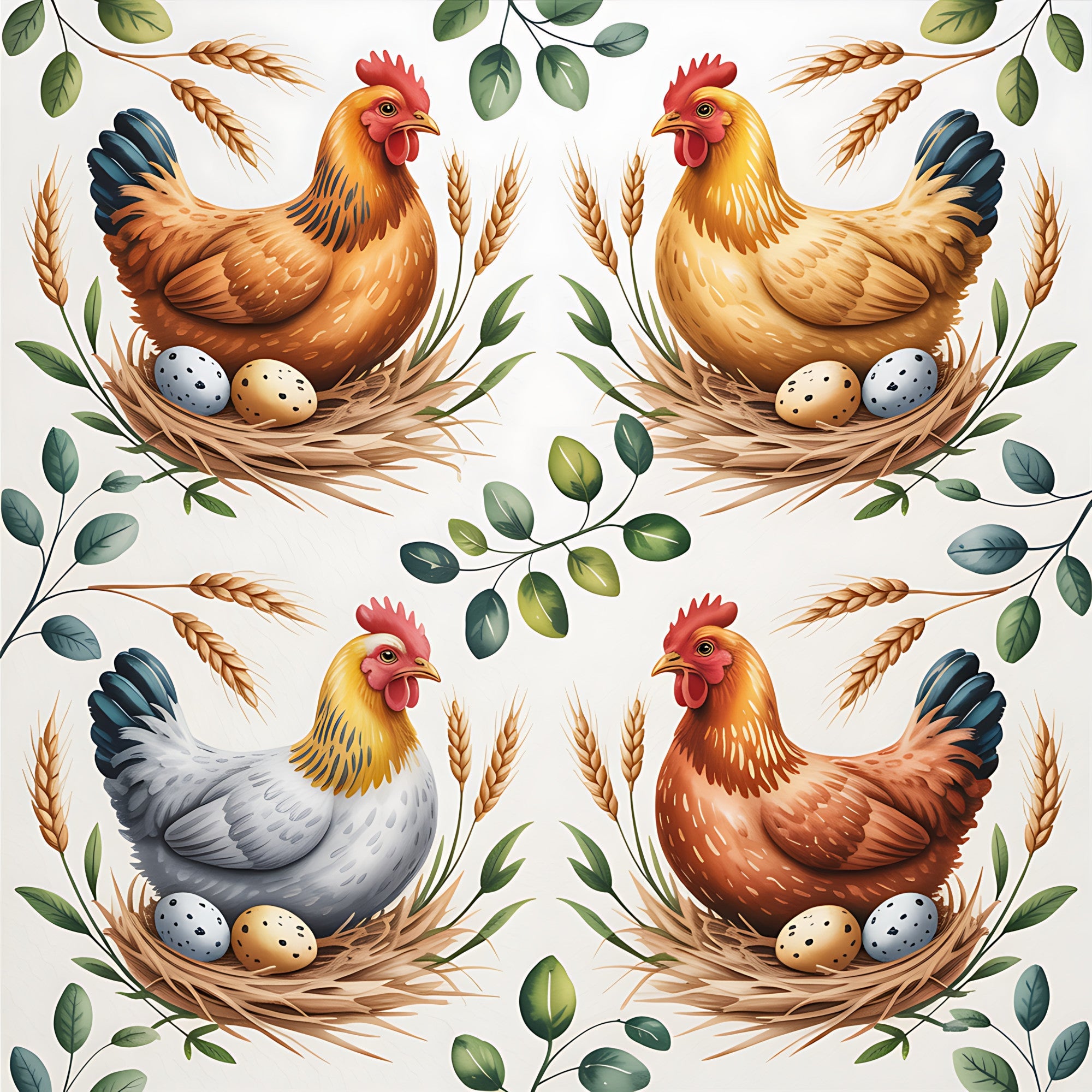 Nesting Hens Pattern 24 Minky Fabric