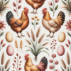 Chickens and Eggs Pattern 10 Minky Fabric