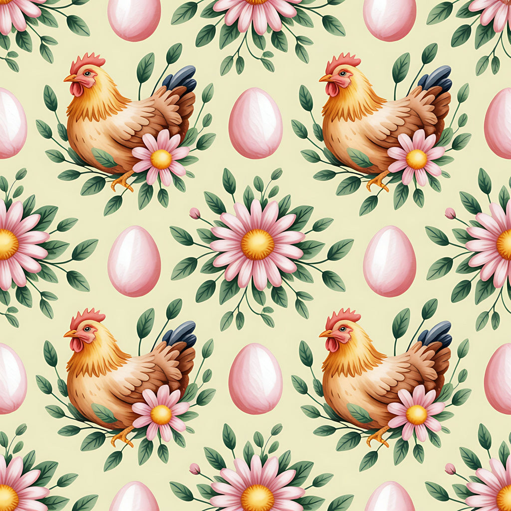 Chickens and Eggs Pattern 11 Minky Fabric