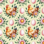 Chickens and Eggs Pattern 11 Minky Fabric
