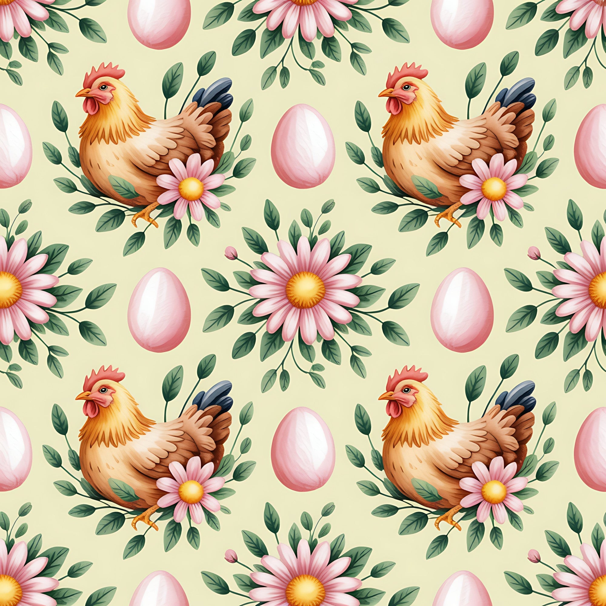 Chickens and Eggs Pattern 11 Minky Fabric