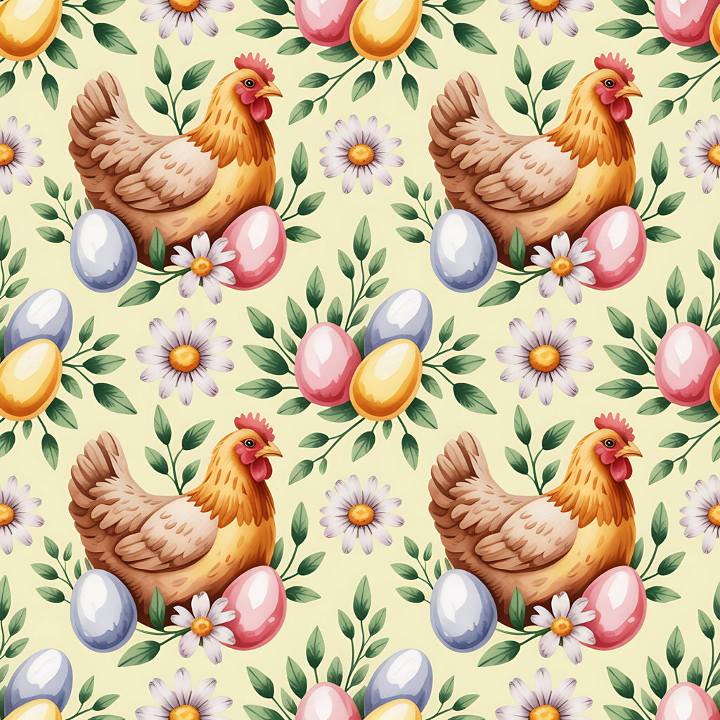 Chickens and Eggs Pattern 12 Minky Fabric