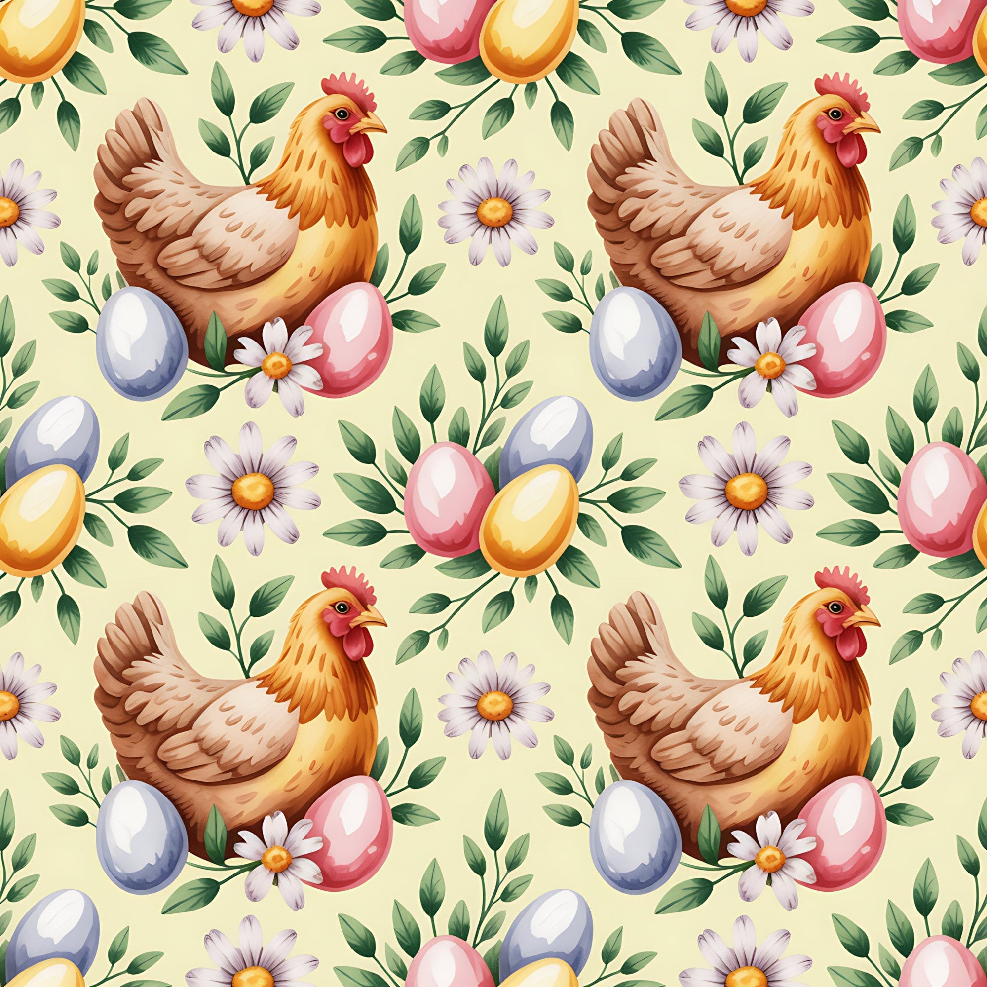 Chickens and Eggs Pattern 12 Minky Fabric