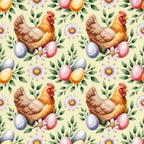 Chickens and Eggs Pattern 12 Minky Fabric