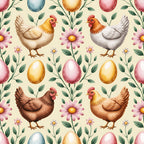 Chickens and Eggs Pattern 13 Minky Fabric