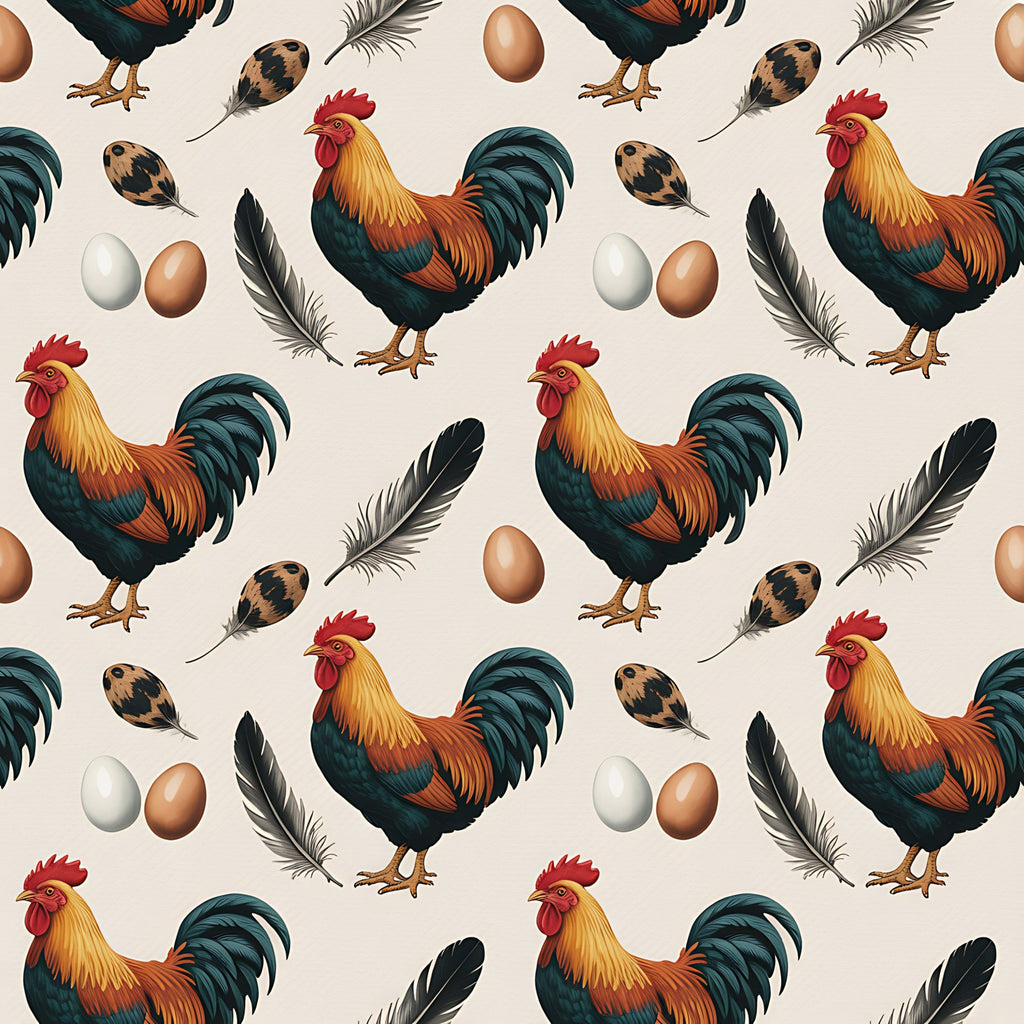 Chickens and Eggs Pattern 14 Minky Fabric