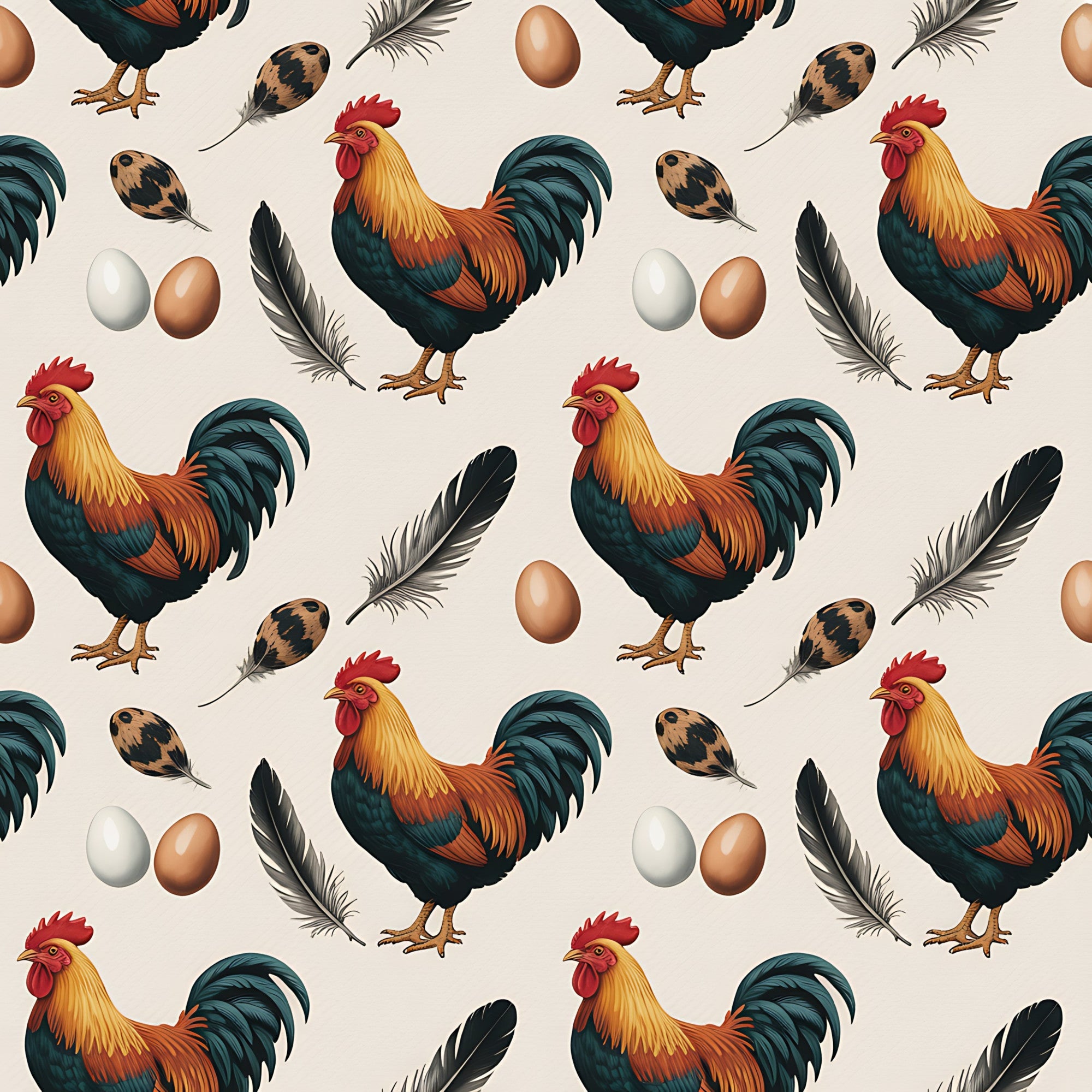 Chickens and Eggs Pattern 14 Minky Fabric