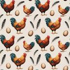 Chickens and Eggs Pattern 16 Minky Fabric
