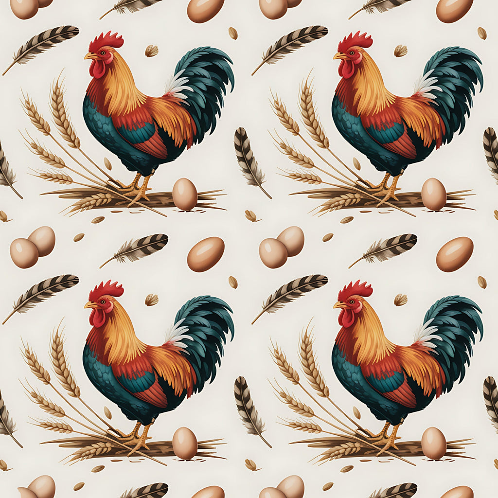 Chickens and Eggs Pattern 21 Minky Fabric