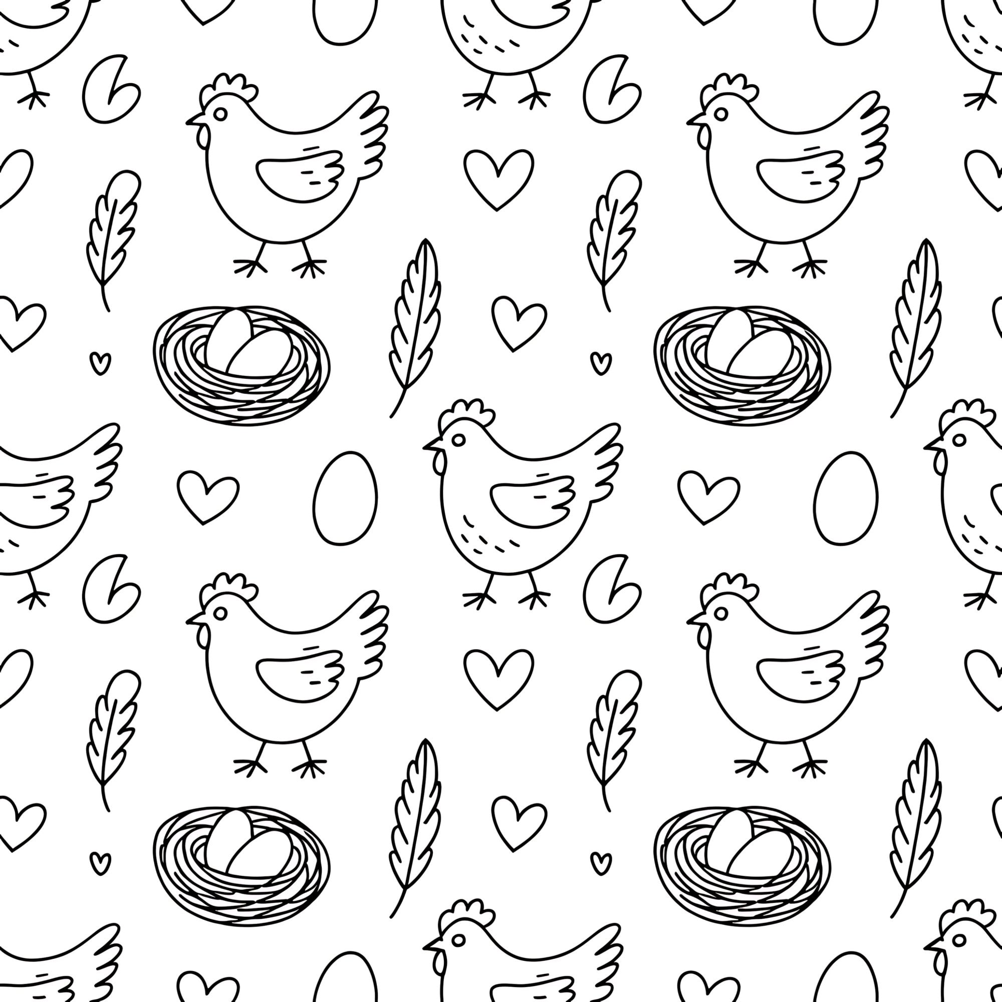 Chickens and Eggs Pattern 22 Minky Fabric