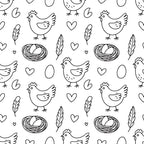 Chickens and Eggs Pattern 22 Minky Fabric