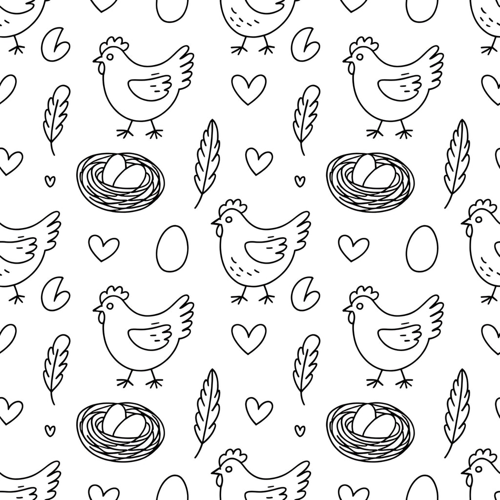 Chickens and Eggs Pattern 22 Minky Fabric