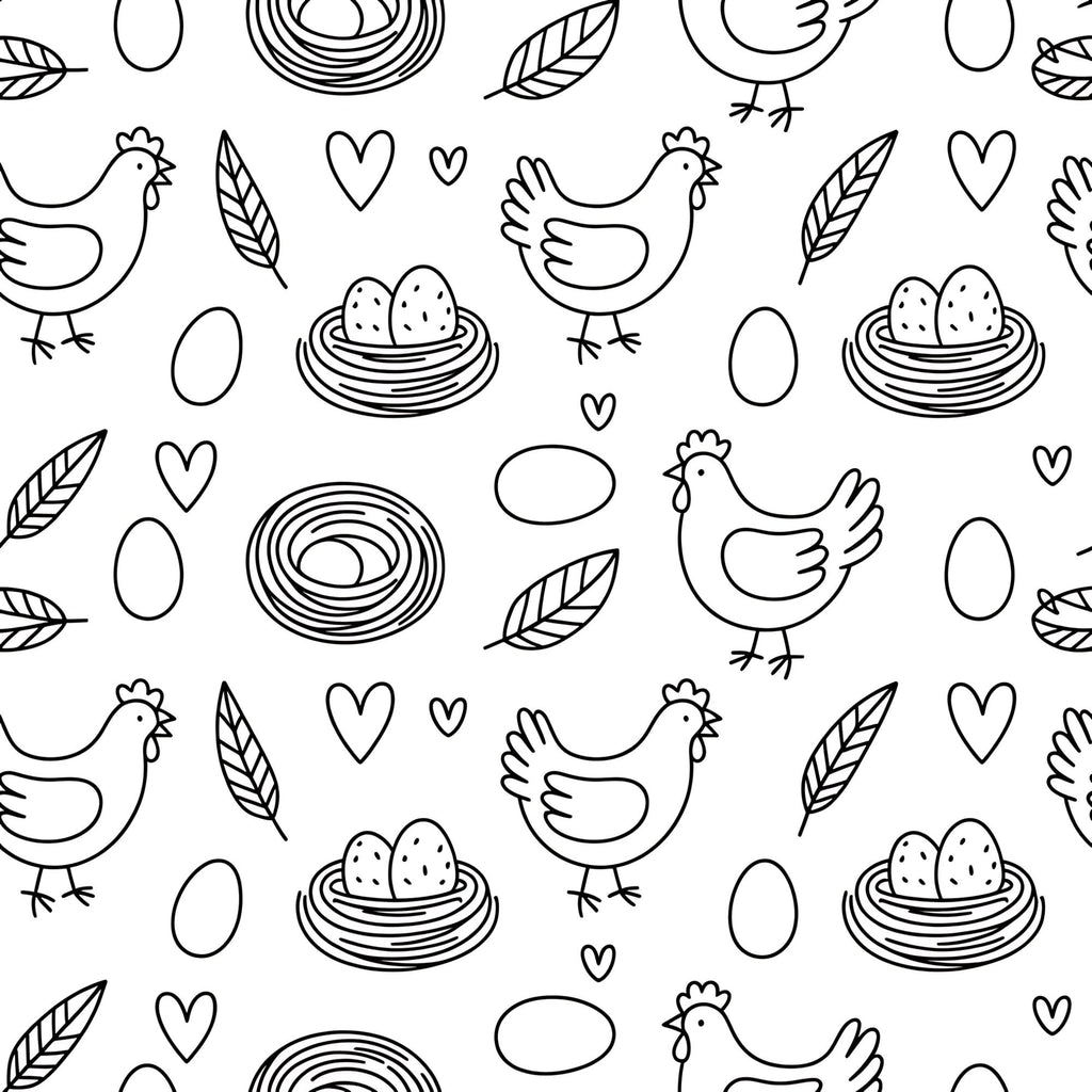 Chickens and Eggs Pattern 23 Minky Fabric