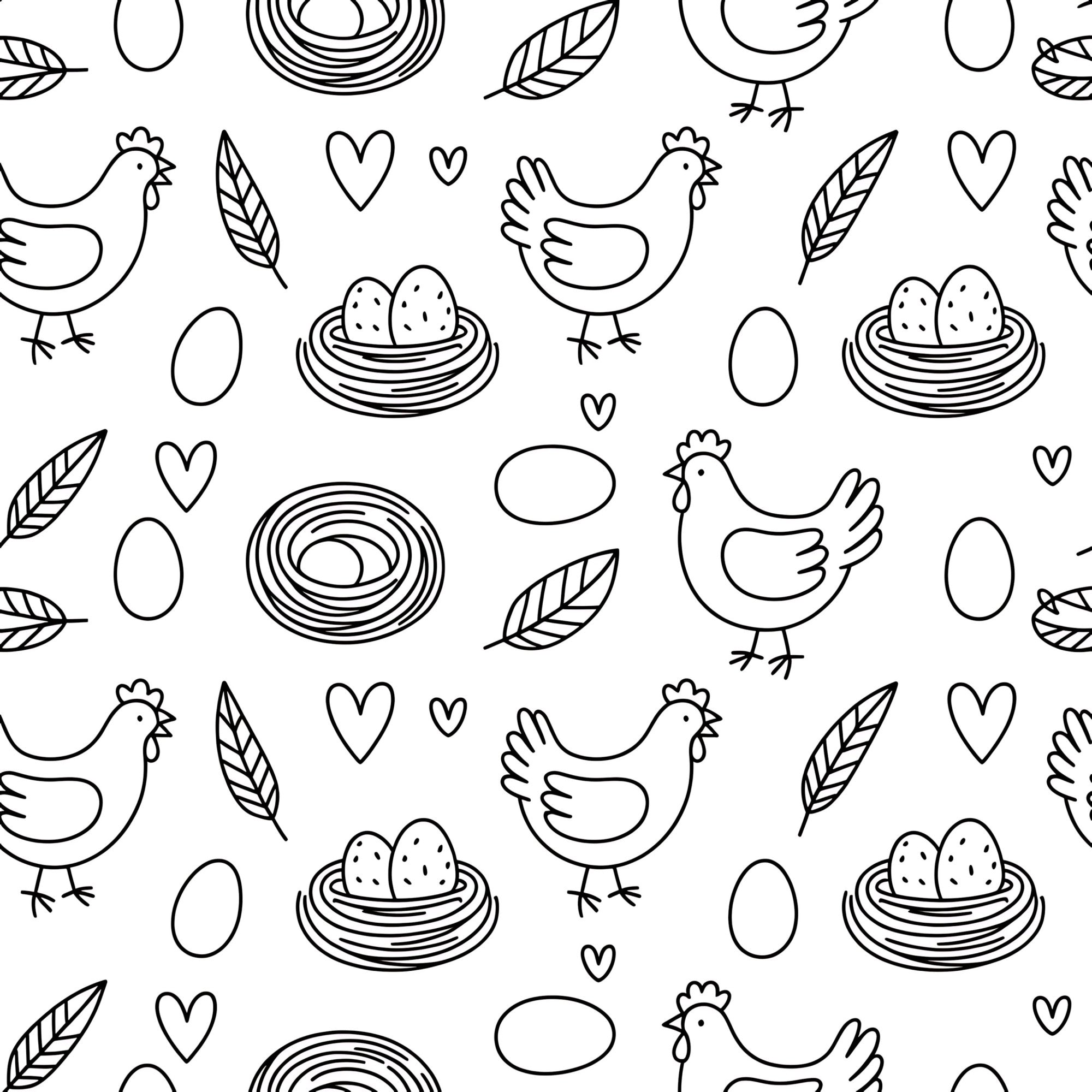 Chickens and Eggs Pattern 23 Minky Fabric