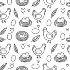 Chickens and Eggs Pattern 23 Minky Fabric