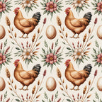 Chickens and Eggs Pattern 26 Minky Fabric