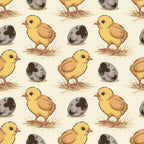 Chickens and Eggs Pattern 3 Minky Fabric