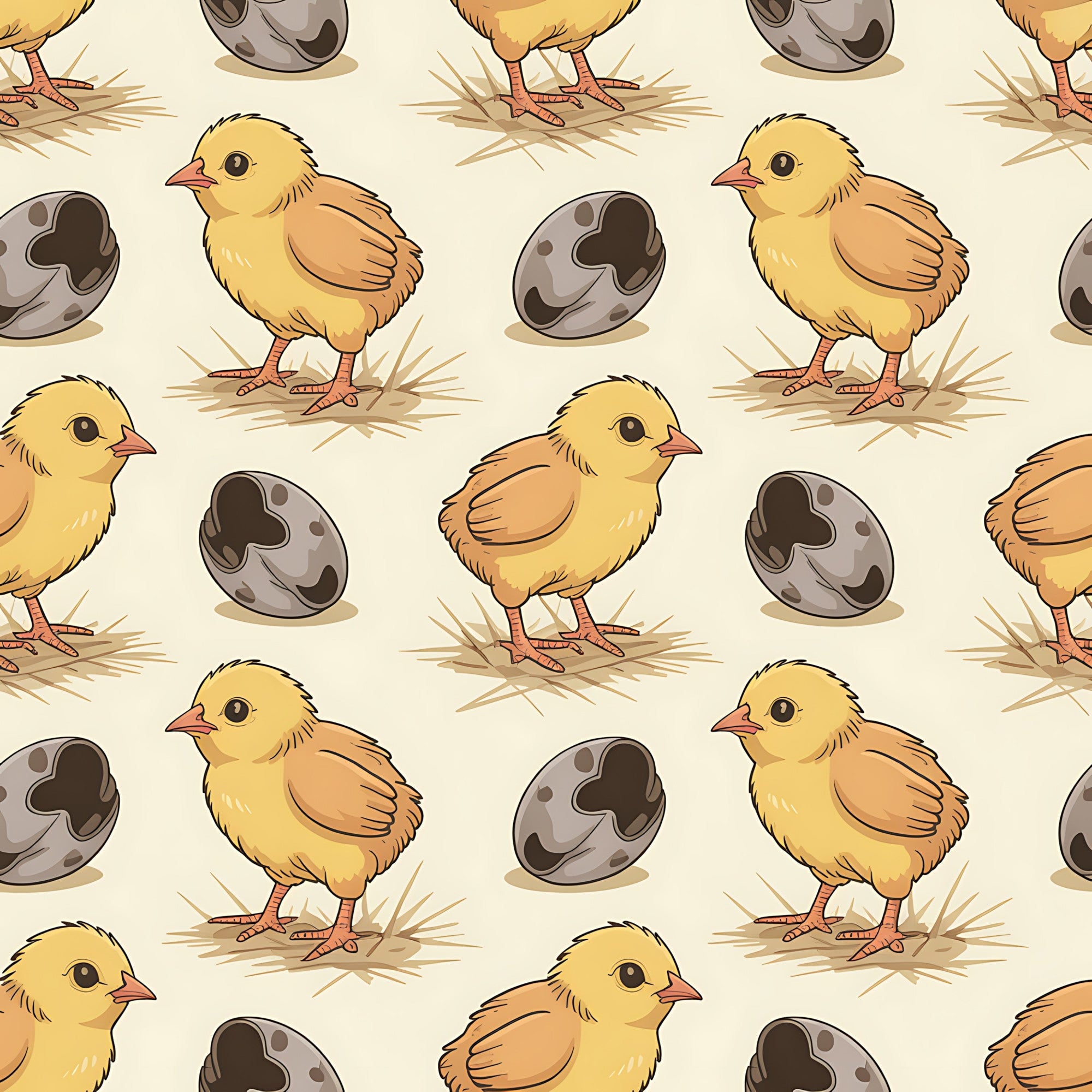 Chickens and Eggs Pattern 3 Minky Fabric