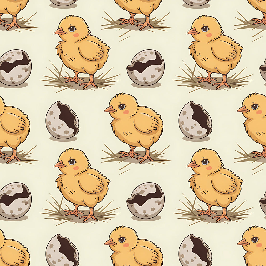 Chickens and Eggs Pattern 4 Minky Fabric