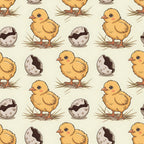 Chickens and Eggs Pattern 4 Minky Fabric