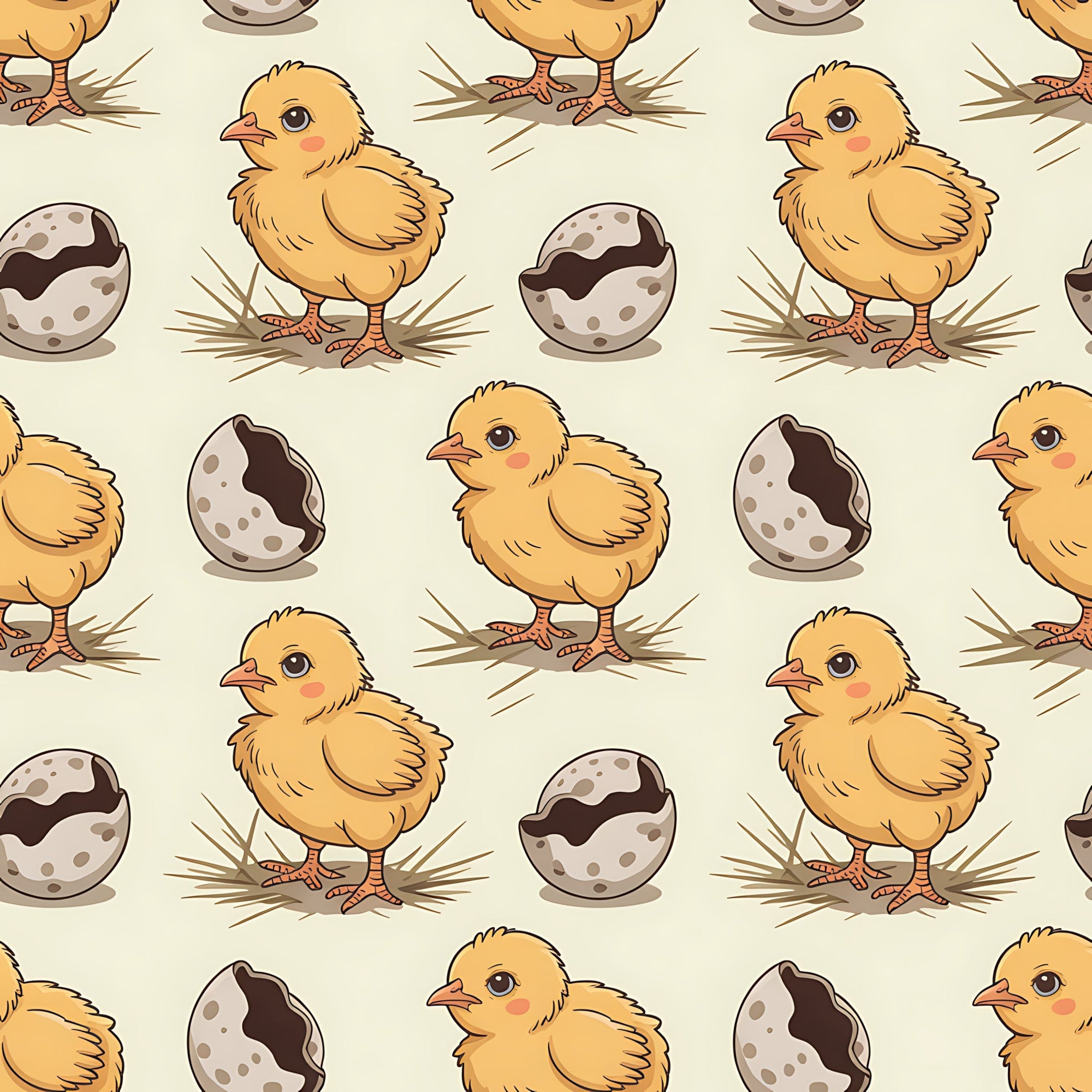 Chickens and Eggs Pattern 4 Minky Fabric