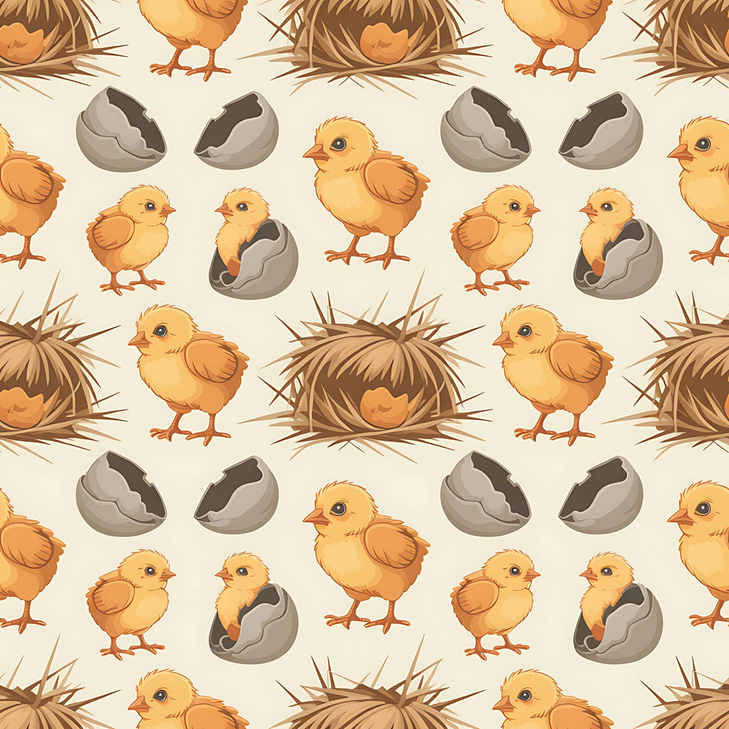 Chickens and Eggs Pattern 5 Minky Fabric