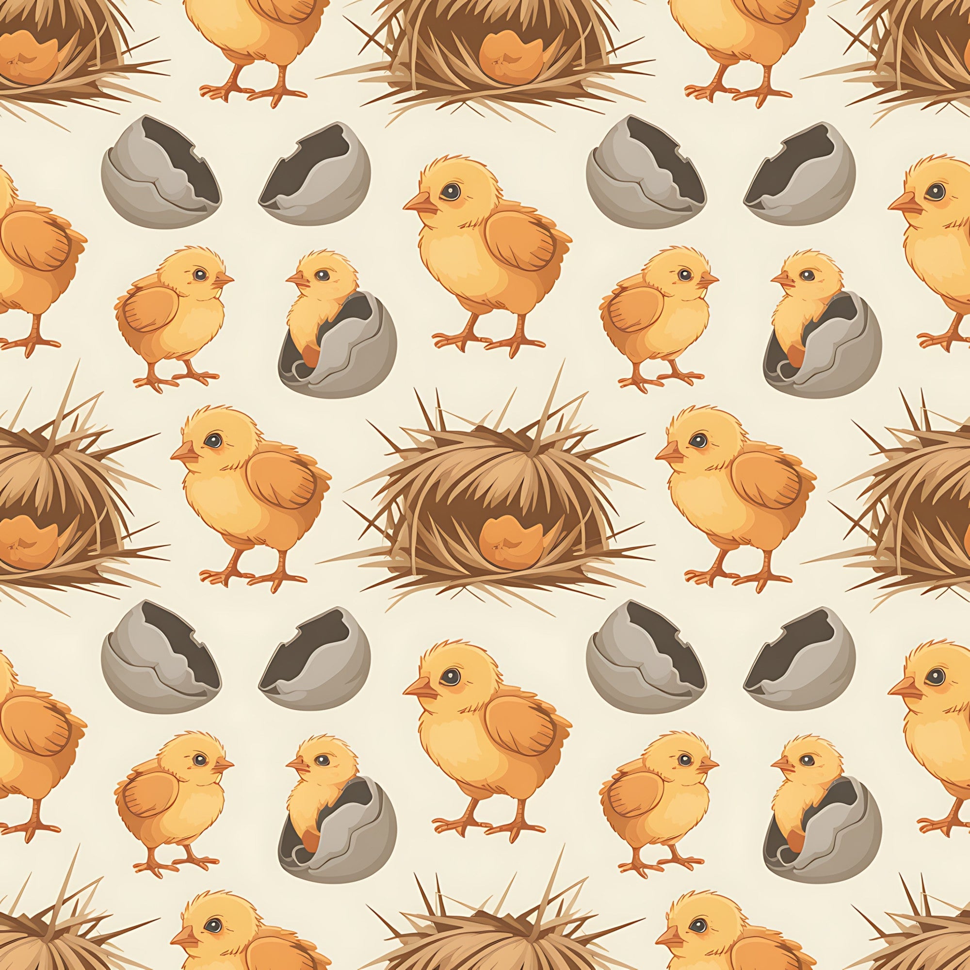 Chickens and Eggs Pattern 5 Minky Fabric