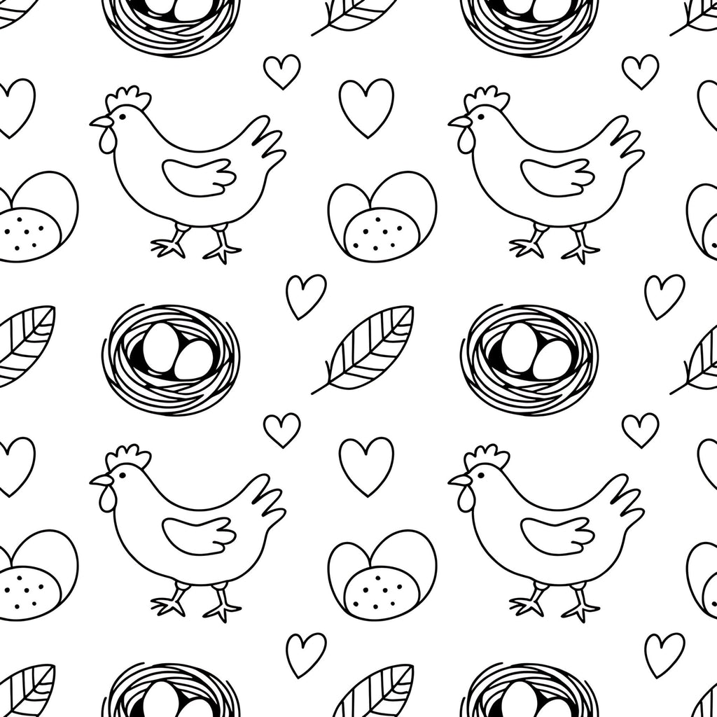 Chickens and Eggs Pattern 6 Minky Fabric